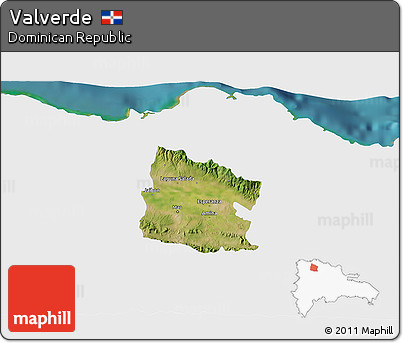 Satellite 3D Map of Valverde, single color outside