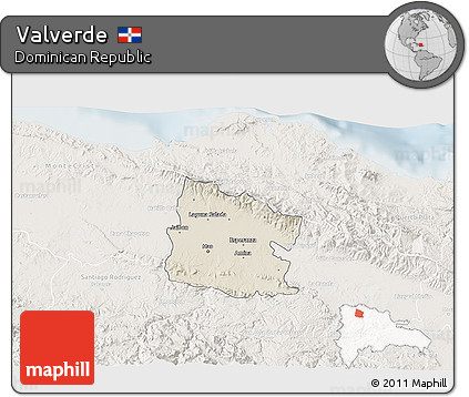 Shaded Relief 3D Map of Valverde, lighten