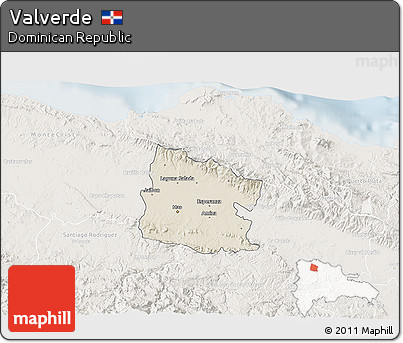 Shaded Relief 3D Map of Valverde, lighten