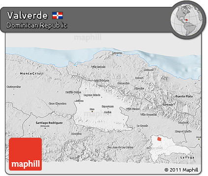 Silver Style 3D Map of Valverde