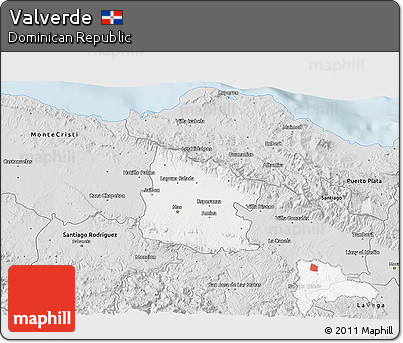 Silver Style 3D Map of Valverde