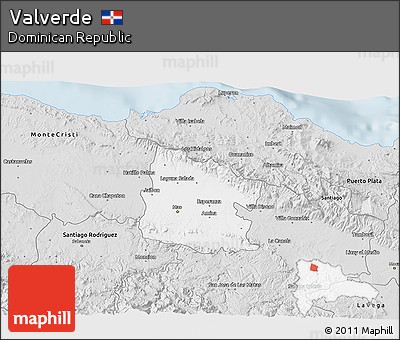 Silver Style 3D Map of Valverde