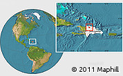 Satellite Location Map of Valverde, highlighted country