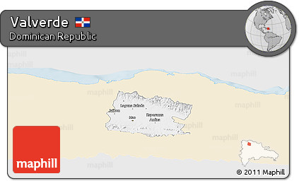 Classic Style Panoramic Map of Valverde, single color outside