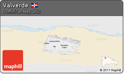 Classic Style Panoramic Map of Valverde, single color outside