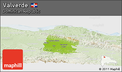 Physical Panoramic Map of Valverde, lighten