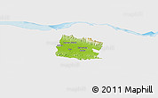 Physical Panoramic Map of Valverde, single color outside