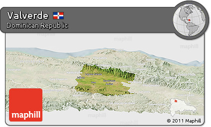 Satellite Panoramic Map of Valverde, lighten