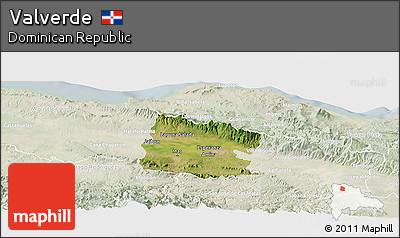 Satellite Panoramic Map of Valverde, lighten