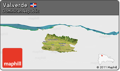 Satellite Panoramic Map of Valverde, single color outside