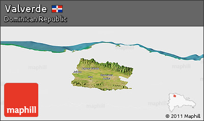 Satellite Panoramic Map of Valverde, single color outside