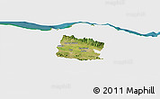Satellite Panoramic Map of Valverde, single color outside