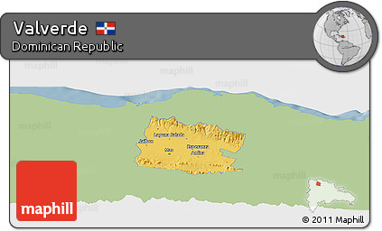 Savanna Style Panoramic Map of Valverde, single color outside