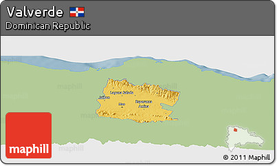 Savanna Style Panoramic Map of Valverde, single color outside