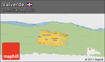 Savanna Style Panoramic Map of Valverde, single color outside
