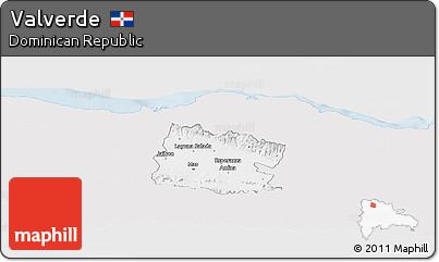 Silver Style Panoramic Map of Valverde, single color outside