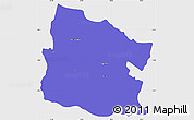 Political Simple Map of Valverde, single color outside