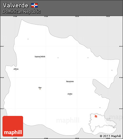 Silver Style Simple Map of Valverde, single color outside