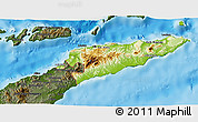 Physical 3D Map of East Timor, darken, land only