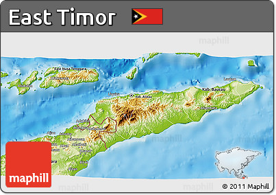 Physical 3D Map of East Timor