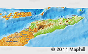 Physical 3D Map of East Timor, political outside