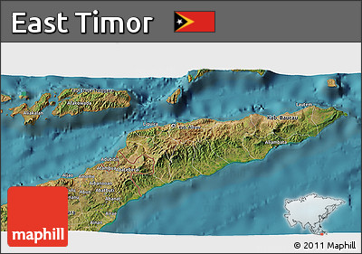 Satellite 3D Map of East Timor