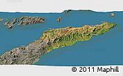 Satellite 3D Map of East Timor, semi-desaturated, land only