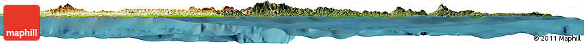 Satellite Horizon Map of East Timor, physical outside, satellite sea