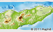 Physical 3D Map of Kab. Baucau