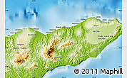 Physical Map of Kab. Baucau