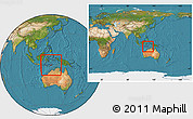 Satellite Location Map of East Timor, within the entire continent