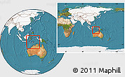 Satellite Location Map of East Timor, highlighted continent, within the entire continent