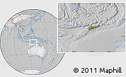 Satellite Location Map of East Timor, lighten, desaturated