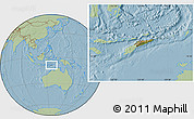 Satellite Location Map of East Timor, savanna style outside, hill shading