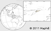 Shaded Relief Location Map of East Timor, blank outside