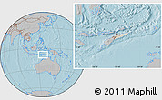 Shaded Relief Location Map of East Timor, gray outside, hill shading