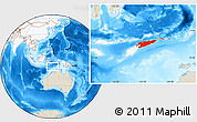 Shaded Relief Location Map of East Timor, highlighted continent