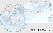 Shaded Relief Location Map of East Timor, lighten, semi-desaturated