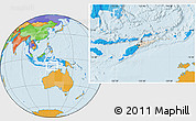 Shaded Relief Location Map of East Timor, political outside