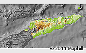 Physical Map of East Timor, darken, desaturated
