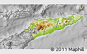 Physical Map of East Timor, desaturated