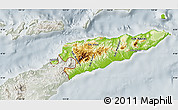 Physical Map of East Timor, lighten, semi-desaturated
