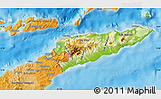 Physical Map of East Timor, political outside