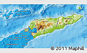 Physical Map of East Timor, political shades outside
