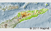 Physical Map of East Timor, semi-desaturated