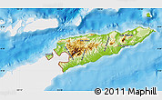 Physical Map of East Timor, single color outside, bathymetry sea, shaded relief sea