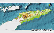 Physical Map of East Timor, single color outside, satellite sea