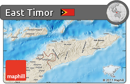 Shaded Relief Map of East Timor