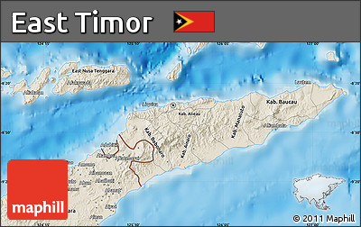 Shaded Relief Map of East Timor