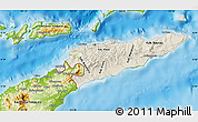 Shaded Relief Map of East Timor, physical outside